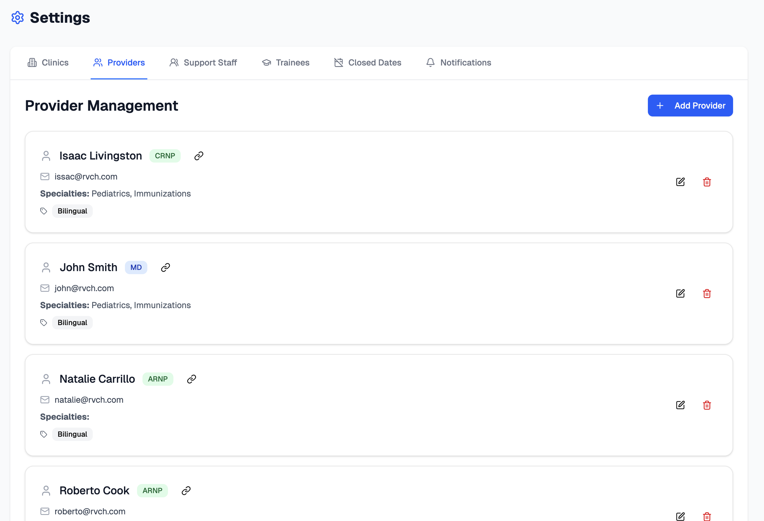 Schedura provider management interface